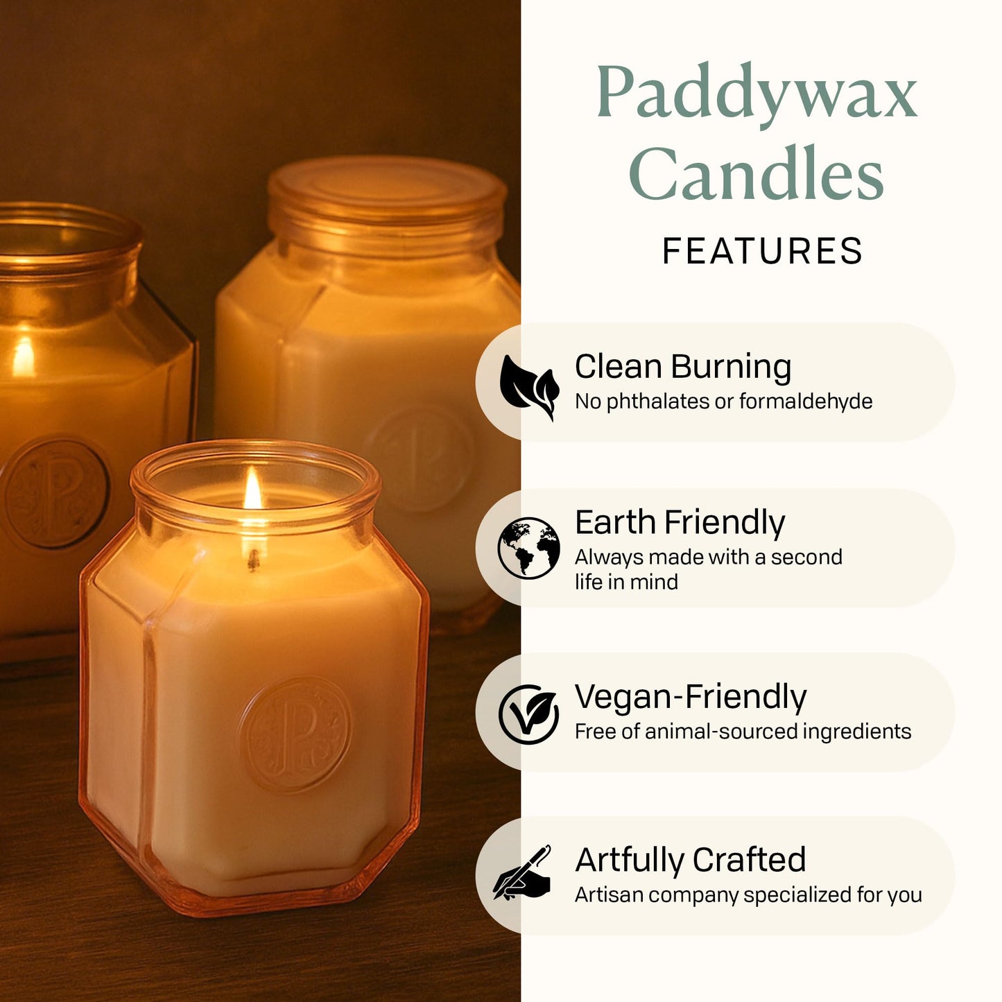 Paddywax Botanica Scented Candle with Lid in Reusable Embossed Glass Jar, Clean-Burn Soy Candle with Approx. 56 Hour Burn Time, Saffron Rose, 8 oz