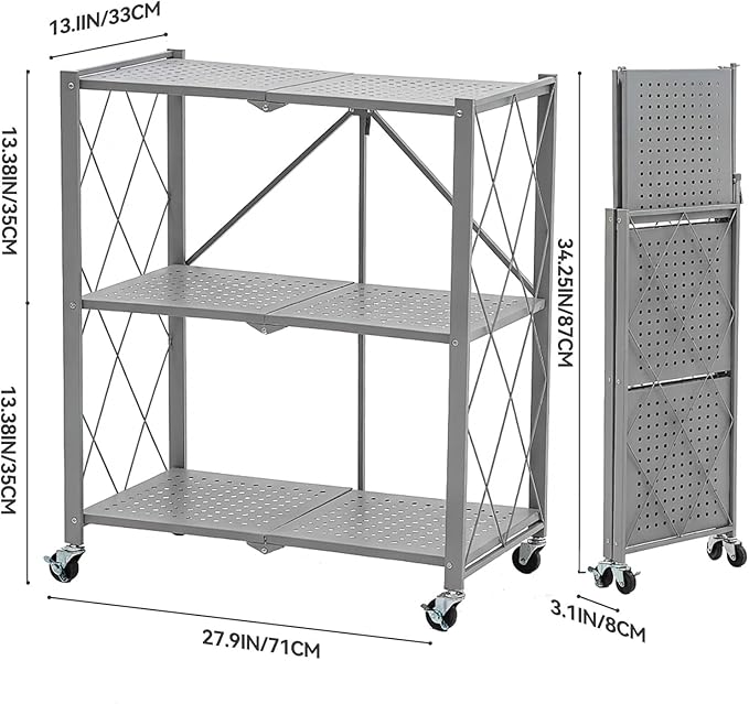 BRIAN & DANY 3-Tier Foldable Storage Shelves
