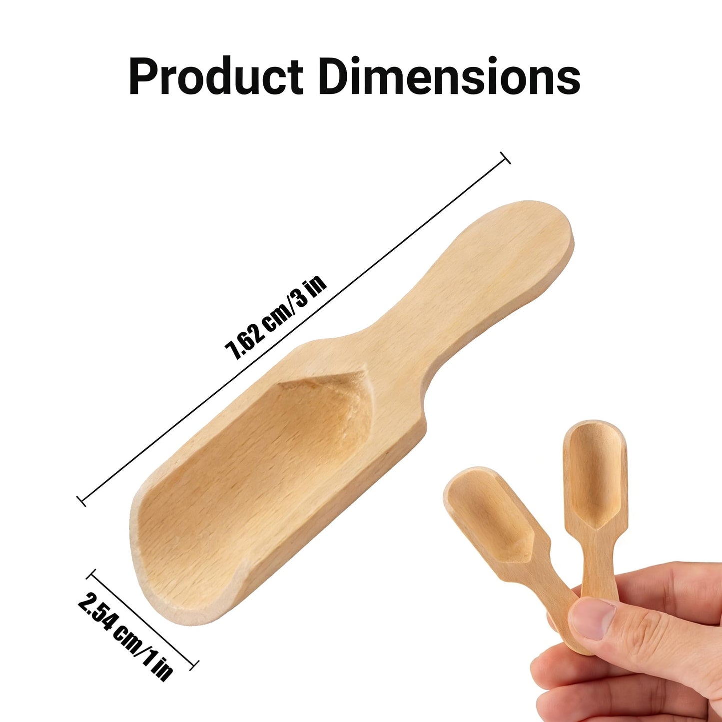 120 Pack Mini Wooden Scoops, Small Bamboo Spoons for Jars, Bath Salts, Sugar Scrubs – Bulk Wooden Scoops
