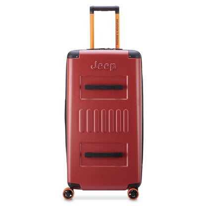Jeep JH002B Hardside Expandable Luggage Trunk with Spinner Wheels, Chilli Pepper, Checked-Large 29 Inch