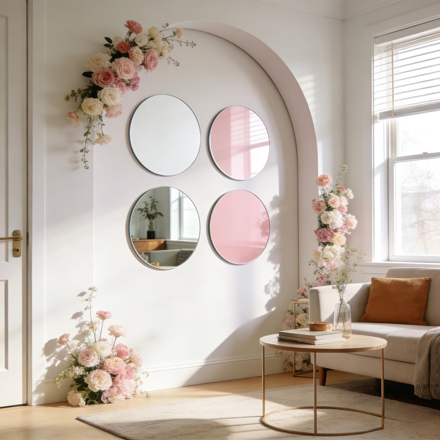 Ranyitdf Flexible Round Mirrors for Centerpieces for Tables, Round Mirrors Trays Plates for Centerpieces,Wedding Anniversary Christmas Valentine Christmas Party Decorations. (4, 12inch/30cm)