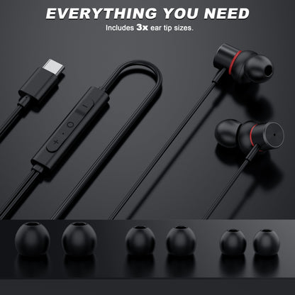 USB C Wired Headphones,【Active Noise Cancelling & One-Click ANC Toggle Button】Ear buds for iPhone 17 16 15 Pro Max USBC Earphones,Hi-Res Sound Type C Earbuds Compatible with iPhone/Android/Galaxy/iPad
