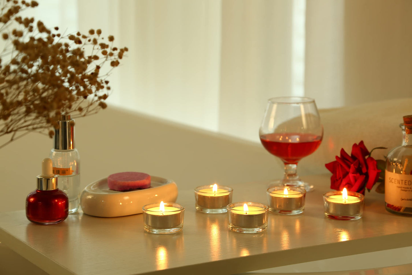 GOLDEAL 30 PCS Small Clear Glass Tealight Candle Holders,Tealight Holders Bulk Use for Weddings Parties Dinner,for 1.5" Tealight. as Well as Candle Mould…