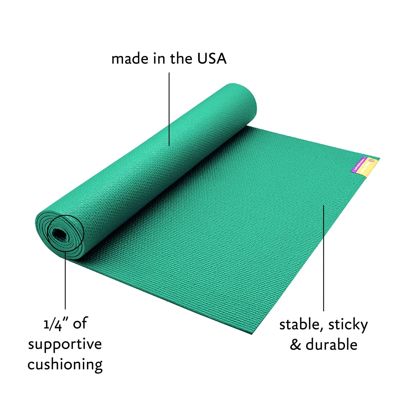 Hugger Mugger Tapas Ultra Yoga Mat - Outstanding 1/4″ Soft Cushion, Lightweight, Made in the USA Sticky Mat, Durable and Long-Lasting