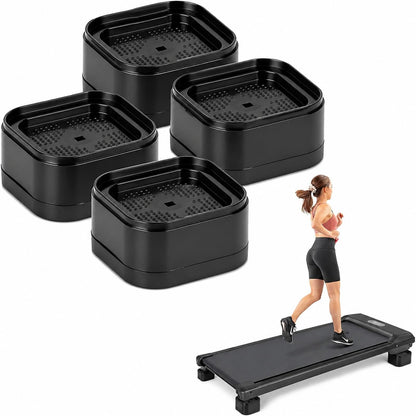 4-Pack Stackable Treadmill Incline Riser Blocks, Protect Floors,Non Slip, Protect Floors,Anti Vibration,Adjustable Height Block for Leveling and Uphill Workout for Home and Gym