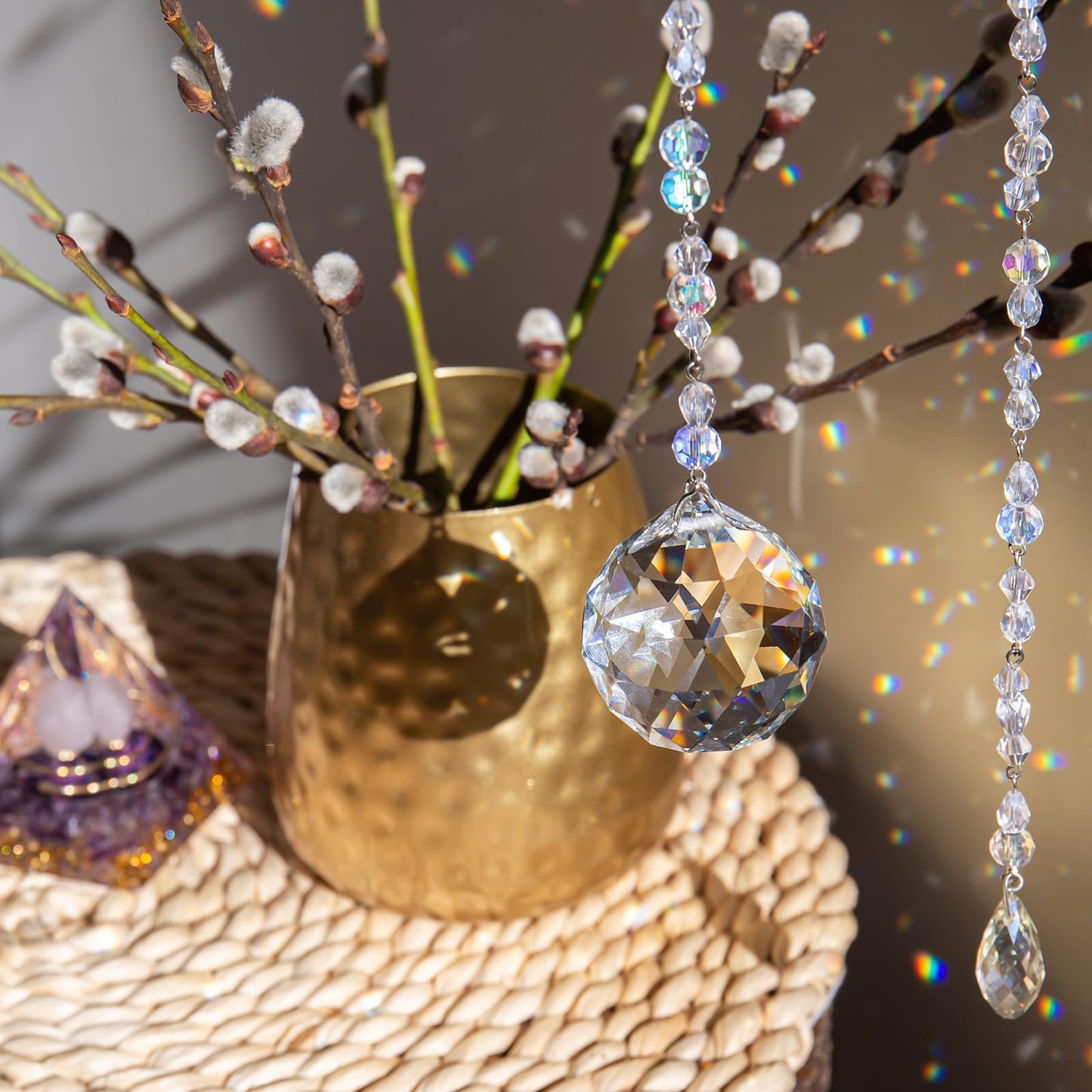 MECCANIXITY 20Pack Crystal Ball Prism, 20mm/0.8" Decorative Ball Sun Shine Catcher Suncatcher Beads for Chandelier Window Wedding Decoration Home Decor, Black