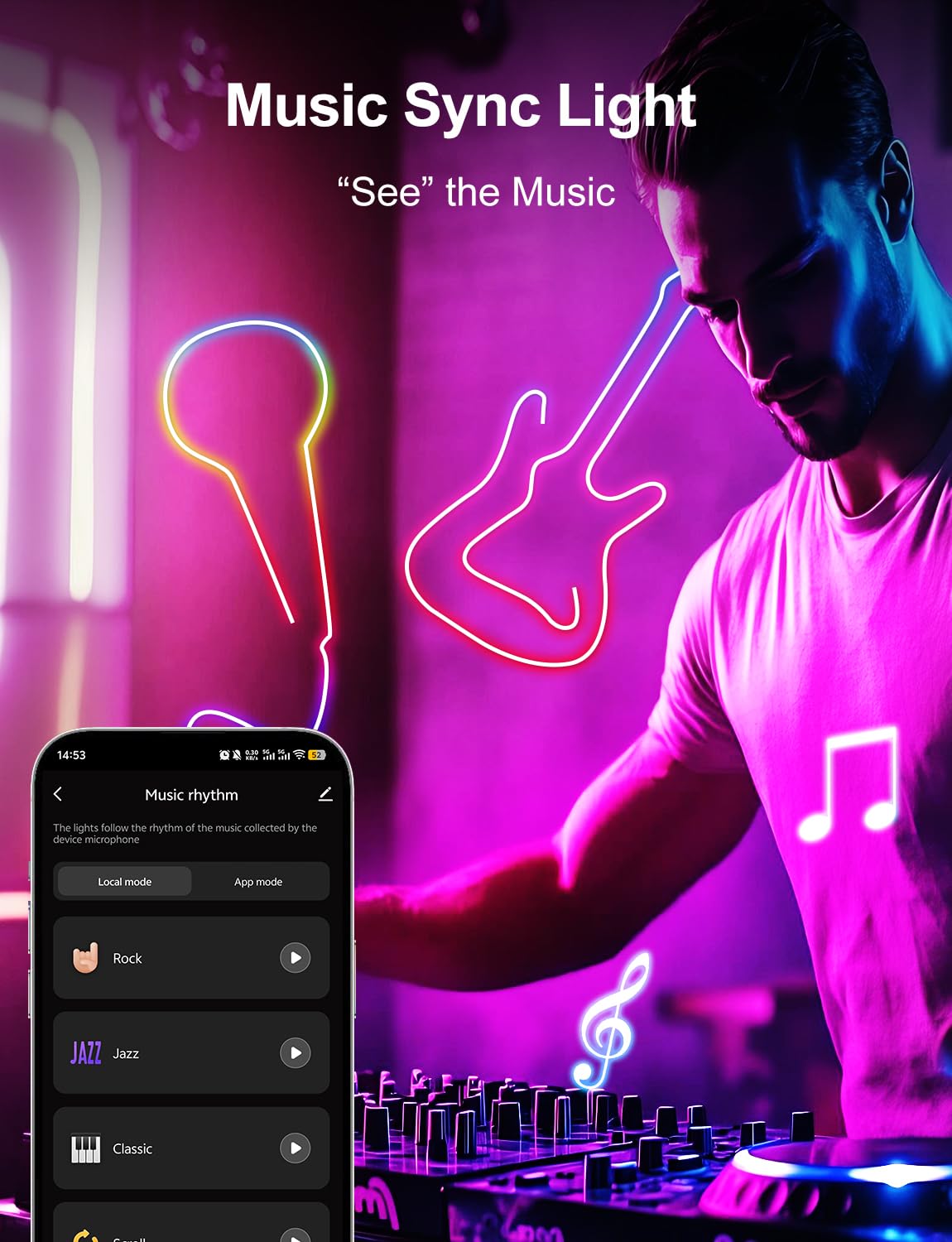 Lucienstar Neon Rope Lights, Smart RGB+IC Neon Light Strip, Voice Control via Alexa, Google Assistant, Flexible Custom DIY LED Strip Lights for Bedroom, Wall Decor, 16.4 ft (2.4G WiFi Only)