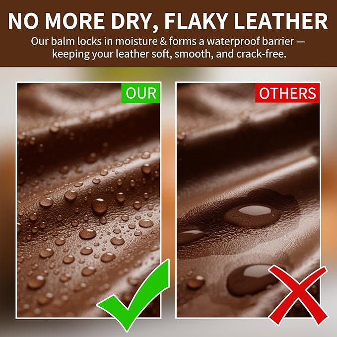Leather Recoloring Balm and Scratch Repair Kit, Medium Brown Leather Restorer