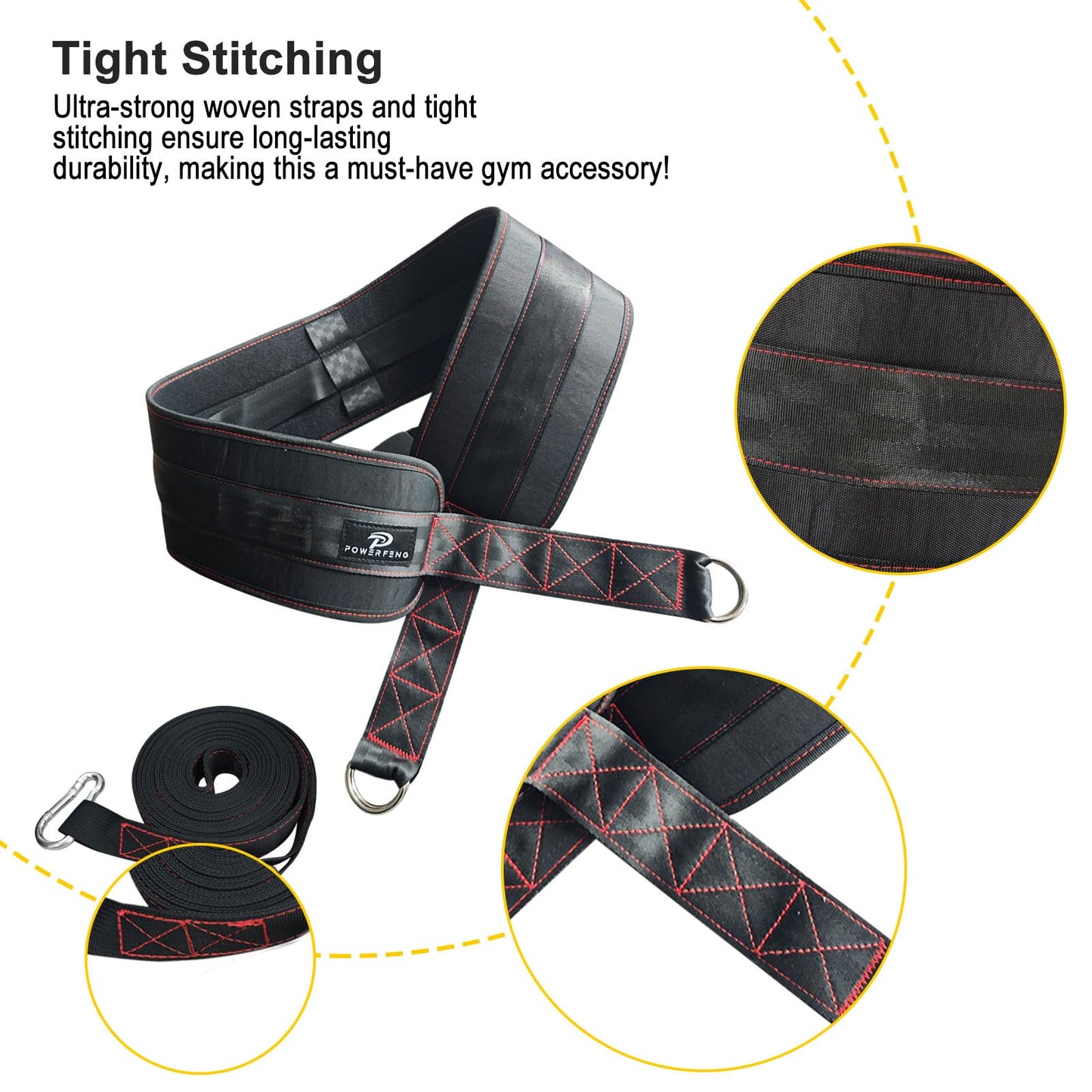 Sled Pulling Belt for Pulling Backwards: Adjustable Sled Belts for Resistance Training Strength Training & Agility Training with 2 Sled Pulling Straps & 4 Hooks