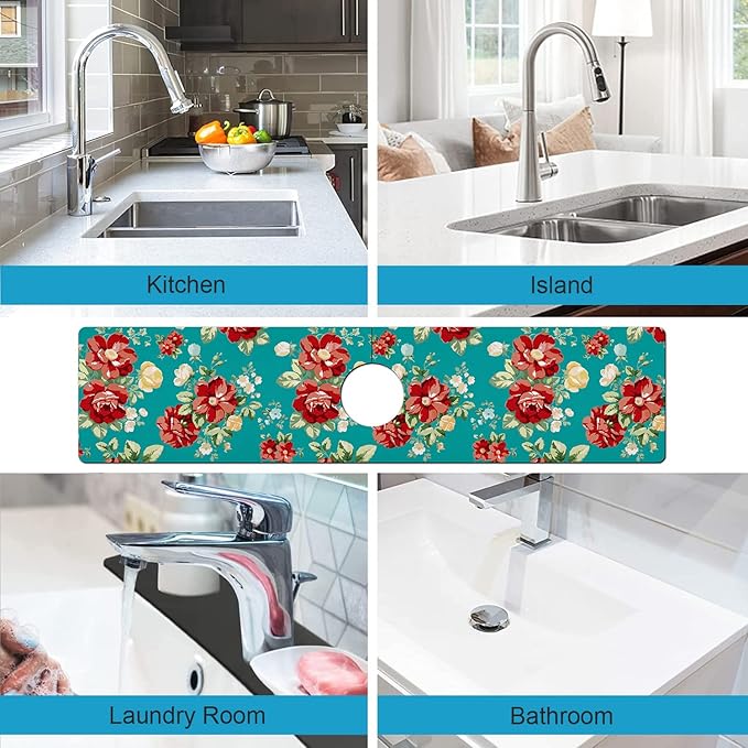Kitchen Sink Splash Guard Faucet Mat Super Absorbent Fast Drying Mat Sink