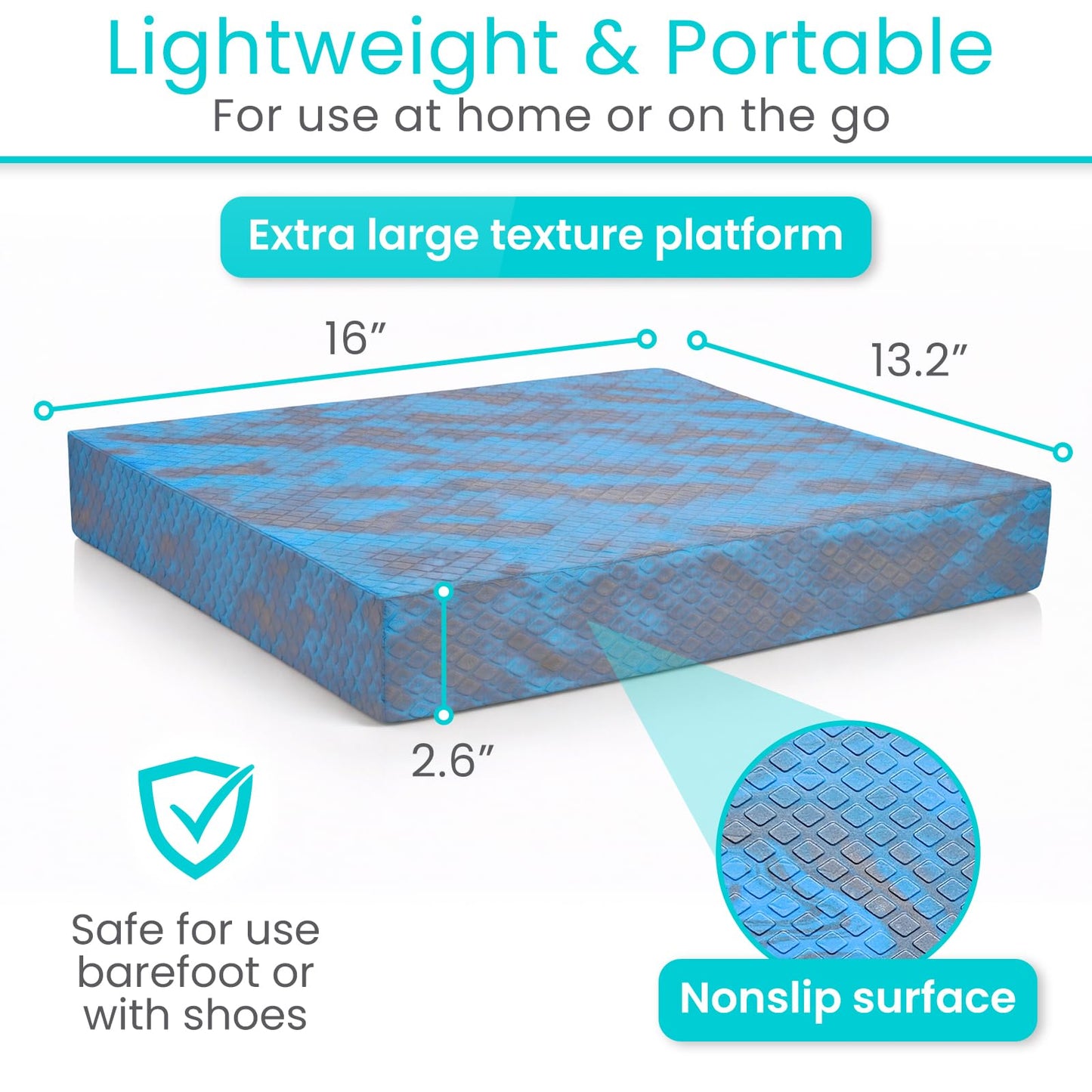 Vive Balance Pad - Foam Board Yoga Mat Block for Physical Therapy, Stability, Workout, Knee and Ankle Exercise - Equipment for Strength Training, Rehab - Large Floor Pad for Adults, Kids