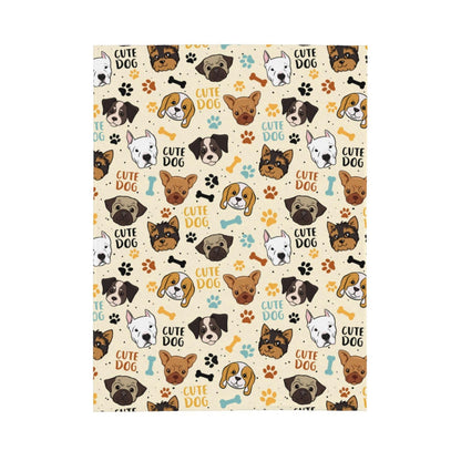 Cute Dogs Fleece Blanket - Soft Cozy Plush Throw Blanket for Adults Kids Pet, Lightweight Warm Flannel Sherpa Blanket for Couch Bed Sofa, Gift for Dog Lovers 50"x40"