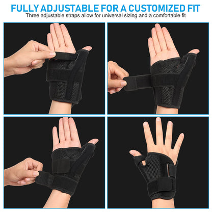 Thumb Brace - Carpal Tunnel Wrist Brace for Men & Women, Thumb Spica Splint with Thumb Support for Arthritis, Tendonitis, De Quervain’s & Sprains, Night Sleep Pain Relief Stabilizer for Left & Right Hand