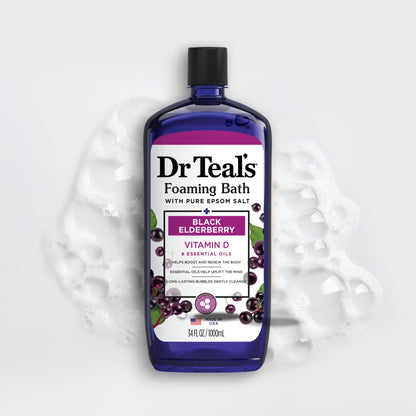 Dr Teal's Foaming Bath with Pure Epsom Salt, Relax & Relief with Eucalyptus & Spearmint, 34 fl oz (Pack of 2)