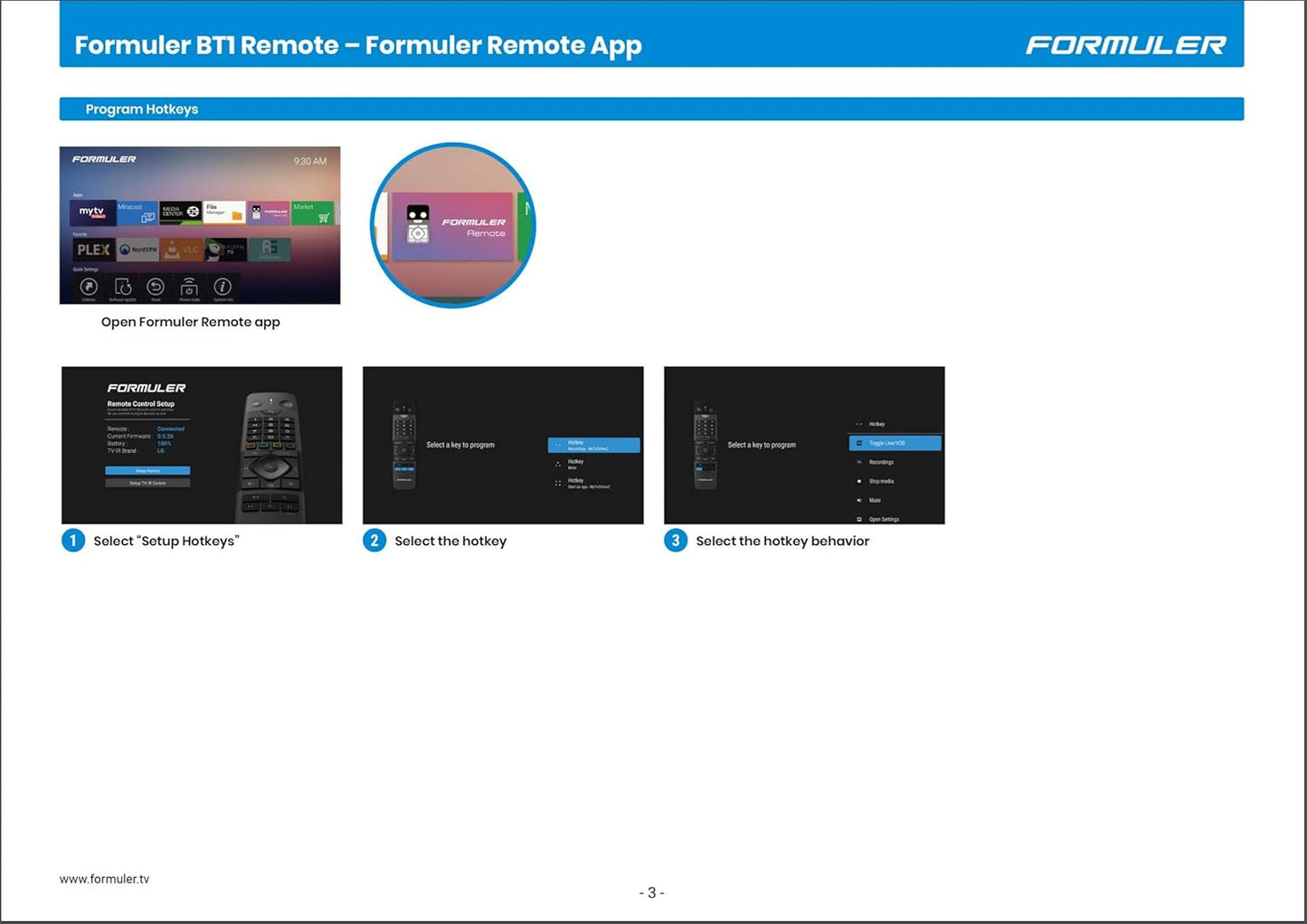 FORMULER GTV-BT1 Bluetooth Voice Control Remote Control High End Compatible with All TVs