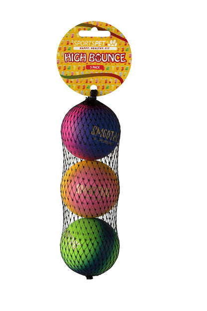 SPORTSPET High Bounce Dog Balls Smoothie Edition, Rubber Dog Balls, Floating Fetch Toy for Dogs, Strong and Durable Chew & Play, Safe Toy Balls for Dogs & Puppies, Pack of 3 (60mm)