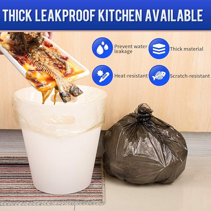 SWIHELP Trash Bags, 4 Gallon / 15 Liters Small Garbage Bags