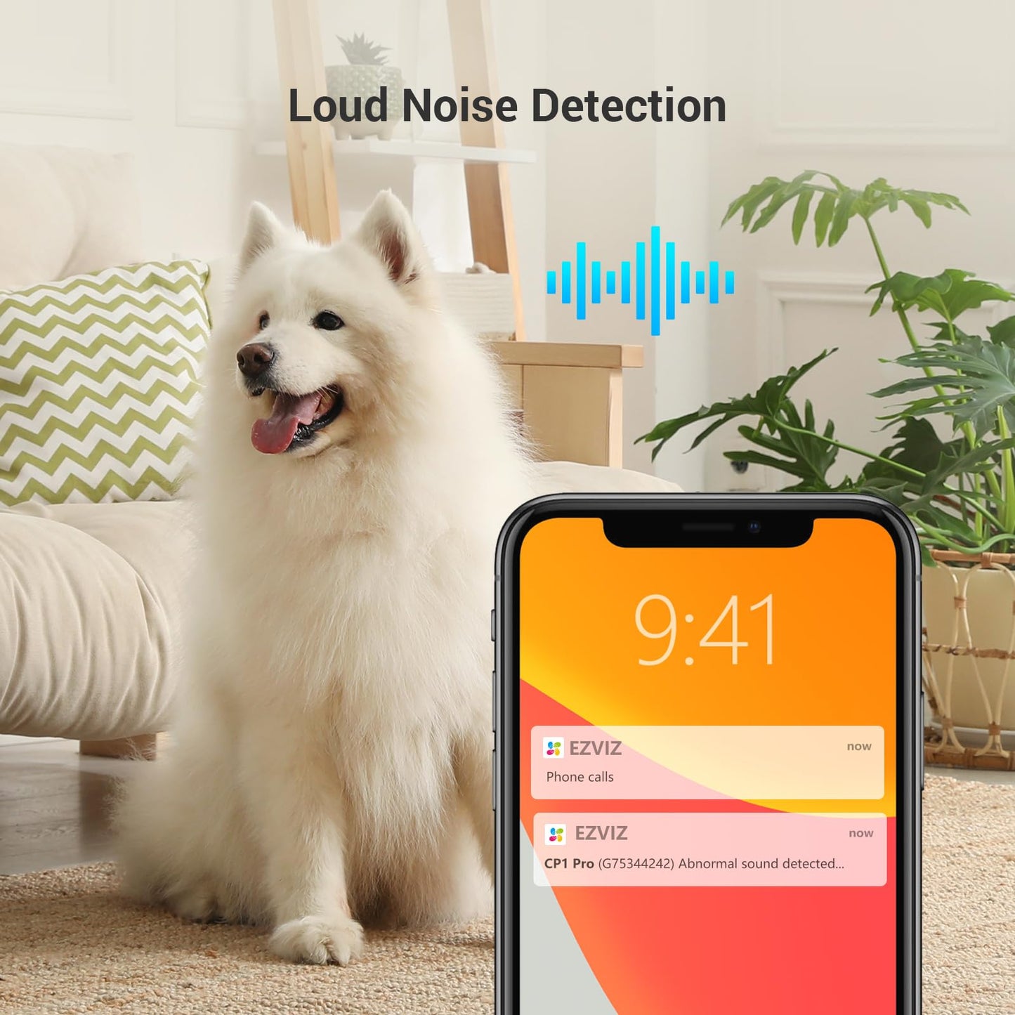 EZVIZ 4MP Indoor Camera No Monthly Fee, 512GB Supports, Spotlight Colour Night Vision, Dual Band Wifi, One-touch-calling Button, Two-way Audio, Sound/Human Detection, Works with Alexa (CP1 Pro 2K+)