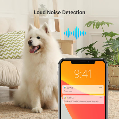 EZVIZ 4MP Indoor Camera No Monthly Fee, 512GB Supports, Spotlight Colour Night Vision, Dual Band Wifi, One-touch-calling Button, Two-way Audio, Sound/Human Detection, Works with Alexa (CP1 Pro 2K+)