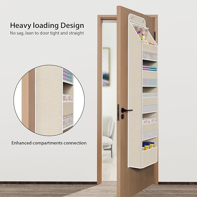 Univivi 6-Shelf Over Door Hanging Organizer Fabric Baby Door Storage