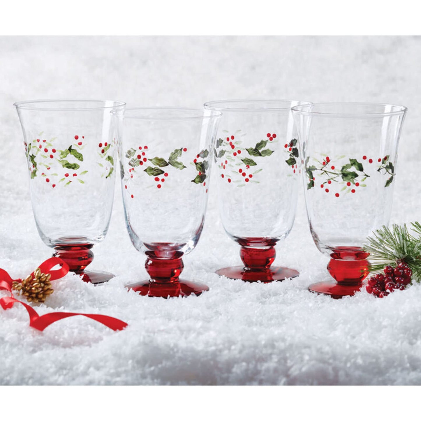 Pfaltzgraff Winterberry Set of 4 Water Goblets, 14 Ounce