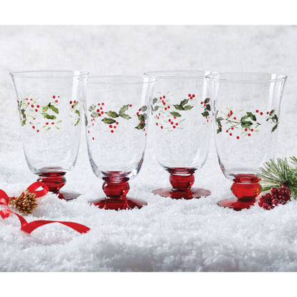 Pfaltzgraff Winterberry Set of 4 Water Goblets, 14 Ounce