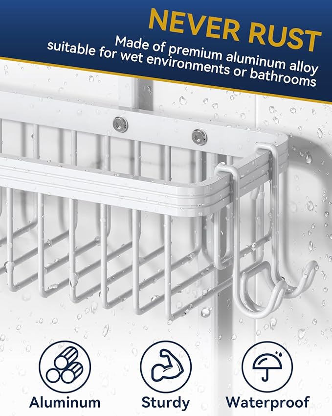 YASONIC Shower Caddy Hanging, Never Rust Shower Organizer Hanging, Aluminum