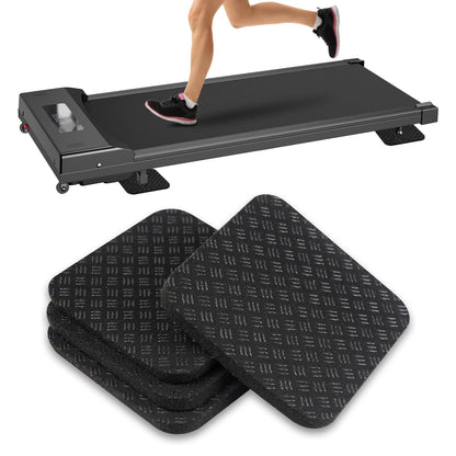 4 Pcs Walking Pad Mat, Treadmill Mat Pads, 4" x 4" x 0.2" Double-Sided Non-Slip Exercise Equipment Mat, High Density Silicone Anti Vibration Pad for Protect Floors, Noise Reduction