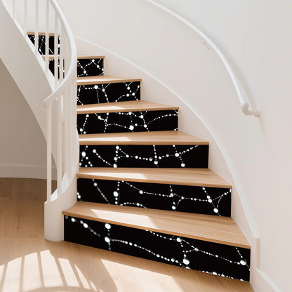PLIGREAT 15 Strips Creative Spider Web Pattern Stair Decals Peel and Stick Stairs Riser Stickers Halloween Murals Decor for Steps 7.1"x39" Self-Adhesive Stair Riser Decals for Home Hotel Decor