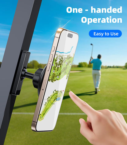 scenein Magnetic Golf Cart Phone Holder Compatible with MagSafe iPhone, Cell Phone Mount Fit for EZGO, Kandi, Yamaha, Icon, Club Car, Gym, Golf Cart Accessories Essentials Gift for Men Women Friends