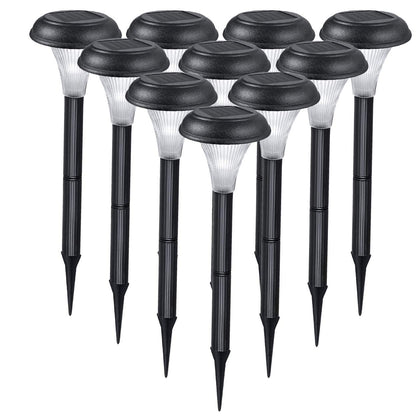 Solar Garden Lights for Outdoor – 10 Brightest Light Set - Transform Your Paths, Garden, Flowerbeds, Borders and Drive - Easy NO Wires Install - Double Waterproof Seal - Stylish Design and 30cm Tall