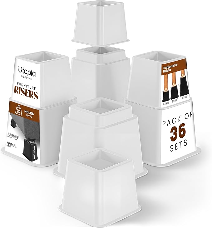 Utopia Bedding Bed Riser, 3 & 5 Inches Adjustable Furniture Risers