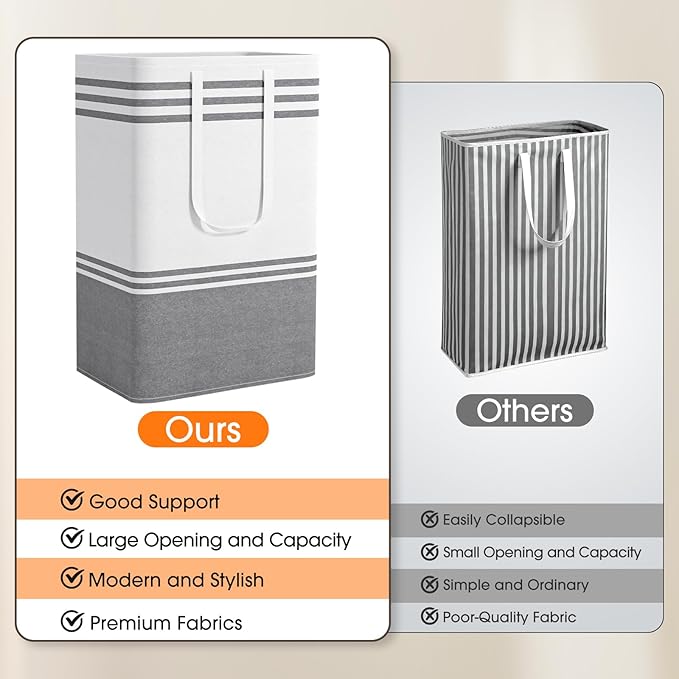 4 Pack Large Laundry Baskets, Laundry Hampers, Freestanding Waterproof