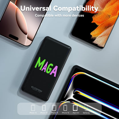 2-Pack Portable Charger, Slimmer 10000mAh 15W Power Bank, USB C in&Out Fast Charging Battery Pack, External Portable Power Bank for iPhone 16 15 14 13 12 iPad Airpods Samsung S23 S22 Pixel etc
