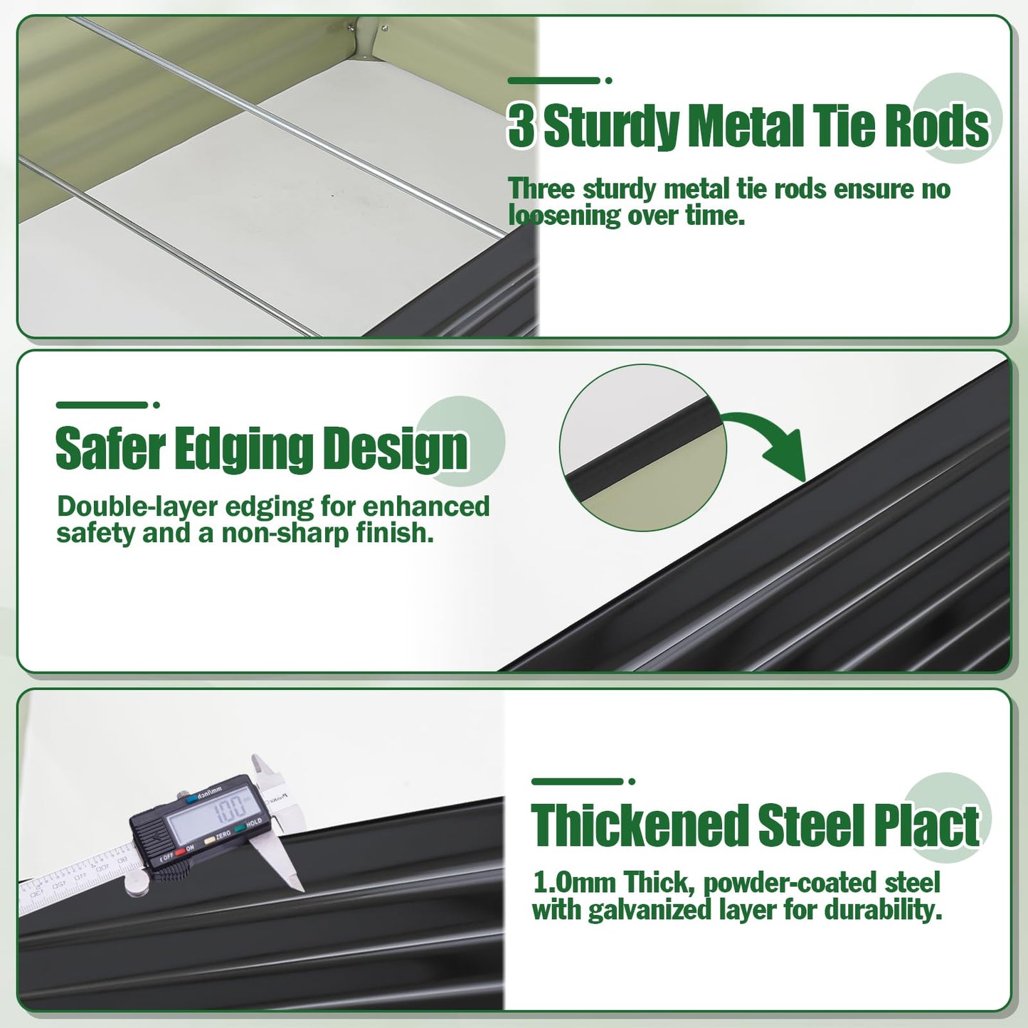 Tegarbed Galvanized Raised Garden Bed Kit Outdoor Patio,6x3x2ft Large Rectangular Metal Planter Boxes,Deep Root Box Planter for Gardening, Vegetables, Flowers, Herbs, 1 Pack, Black