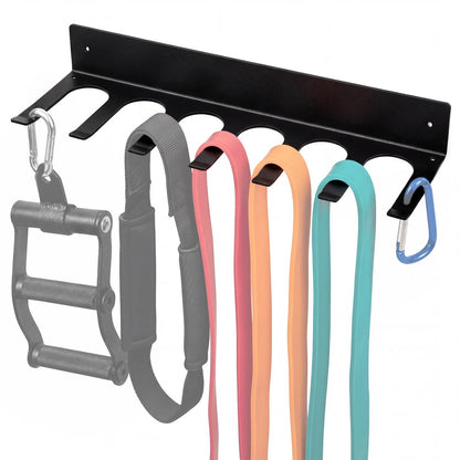 Chumia Gym Rack Organizer Wall Mounted Heavy Duty Fitness Equipment Storage Rack for Resistance Bands, Jump Ropes, Lifting Belts, Barbell, Space Saving Garage Home Gym Exercise Accessories Hanger