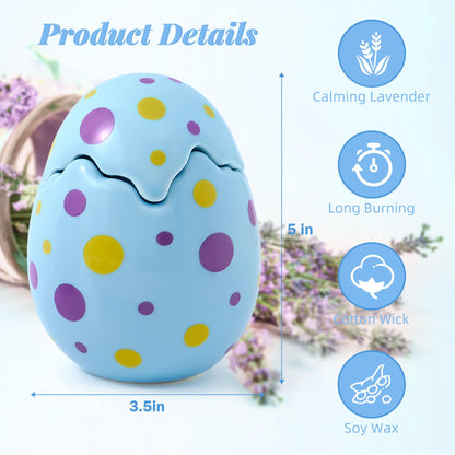 HOMDAILY Lavender Scented Easter Egg Candle, Easter Gifts for Women, Blue Egg Shaped Candle Decorations for Home Indoor Bedroom Firplace Kithchen Decor