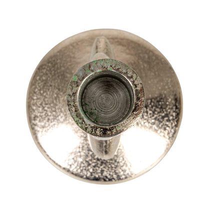 Bloomingville Cast Aluminum Stacked Taper Holder, Silver Finish