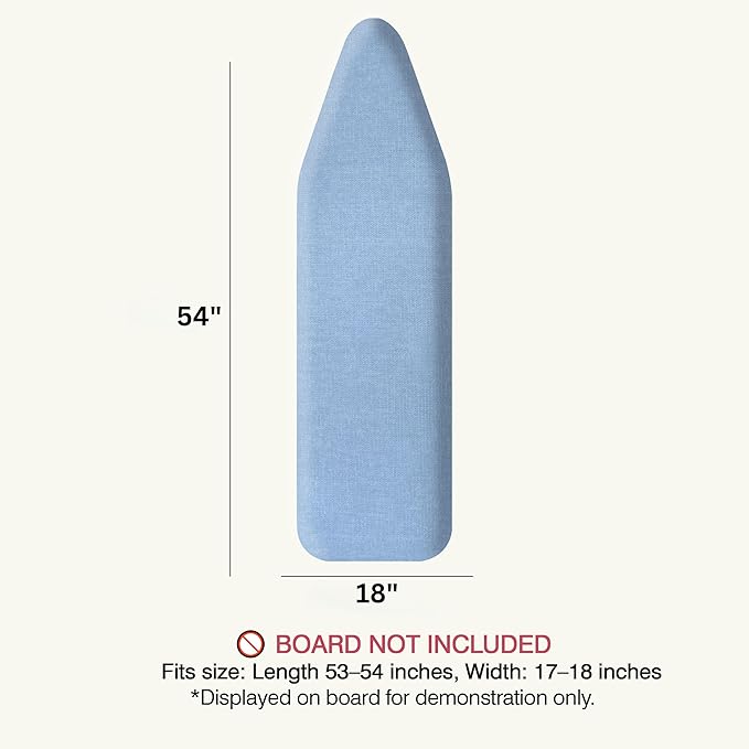 Ironing Board Cover and Pad 18"x54" Extra Thick Natural Cotton, Scorch and