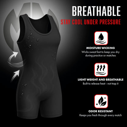 Matman Women & Girls Wrestling Singlet – High Performance Singlets for Wrestling or Weightlifting - Edge Singlet (Medium)