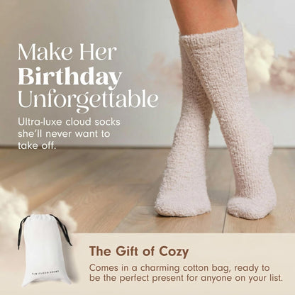 Unboxme Happy Birthday Gifts for Women - Ultra-Luxe Cloud Socks, Cozy Birthday Gift for Her - Super Soft Fuzzy Sleep Socks for Women & Men