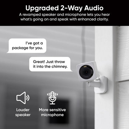 Wyze Cam OG Indoor/Outdoor 1080p Wi-Fi Smart Home Security Camera with Color Night Vision, Built-in Spotlight, Motion Detection, 2-Way Audio, Compatible with Alexa & Google, White, Free Expert Setup