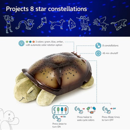 Cloud b Twilight Turtle Green - Baby Night Light Kids Constellation Star Projector | Auto Shut Off Kids Night Light Baby | Eases Fear of Dark, Soothing LEDs, 8 Constellations, 3 Colours