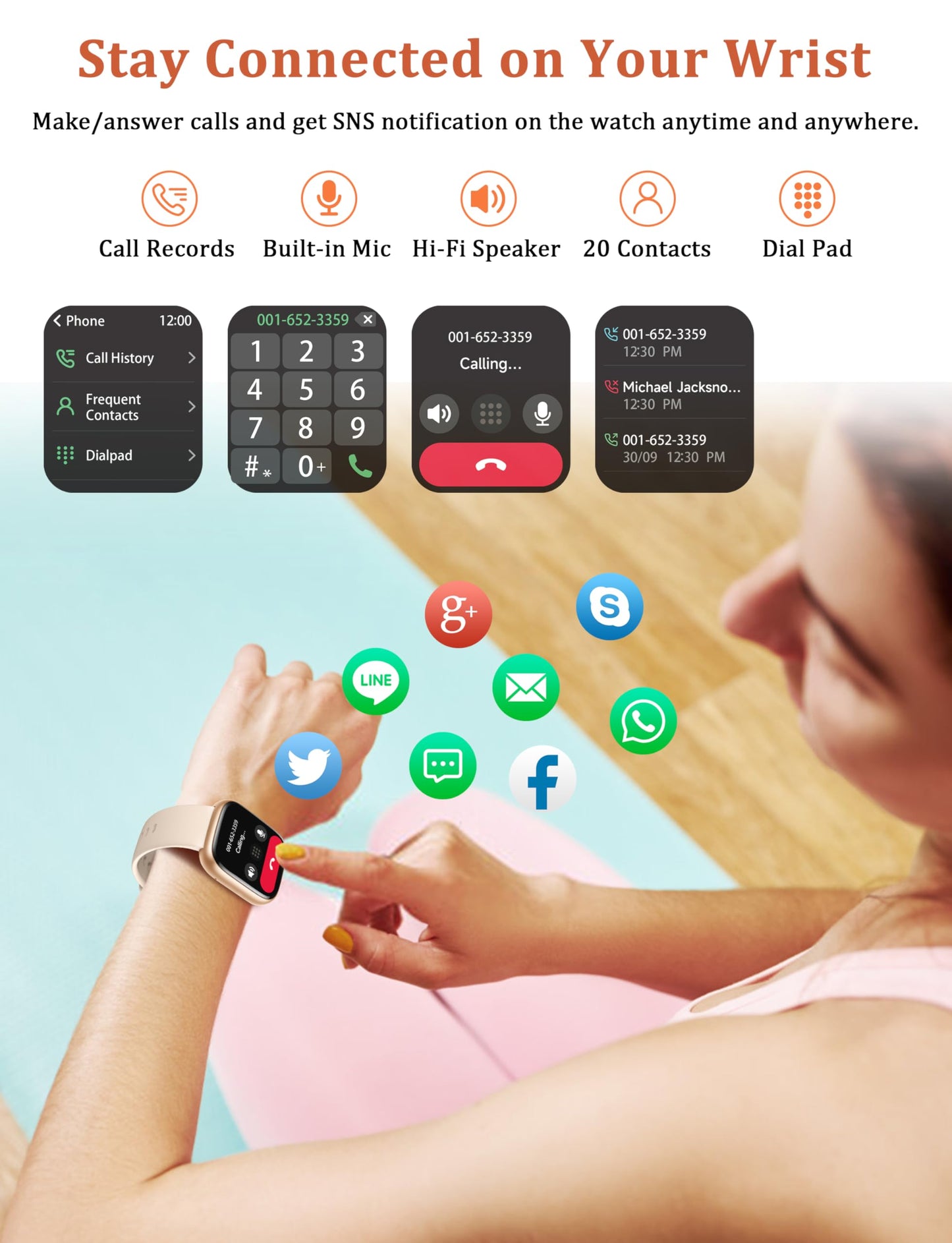 Smart Watch, Alexa Built-in, Answer/Make Calls 44mm Smartwatch Women Men, 1.83'' Sports Watch IP68 Waterproof, Heart Rate SpO2 Sleep Stress Monitor, Step Counter Watch for Android & iOS Phone