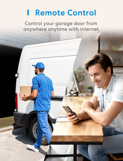 meross Smart Garage Door Opener Remote, Compatible with Apple HomeKit, Amazon Alexa, Google Assistant, CarPlay and SmartThings, No Hub Required