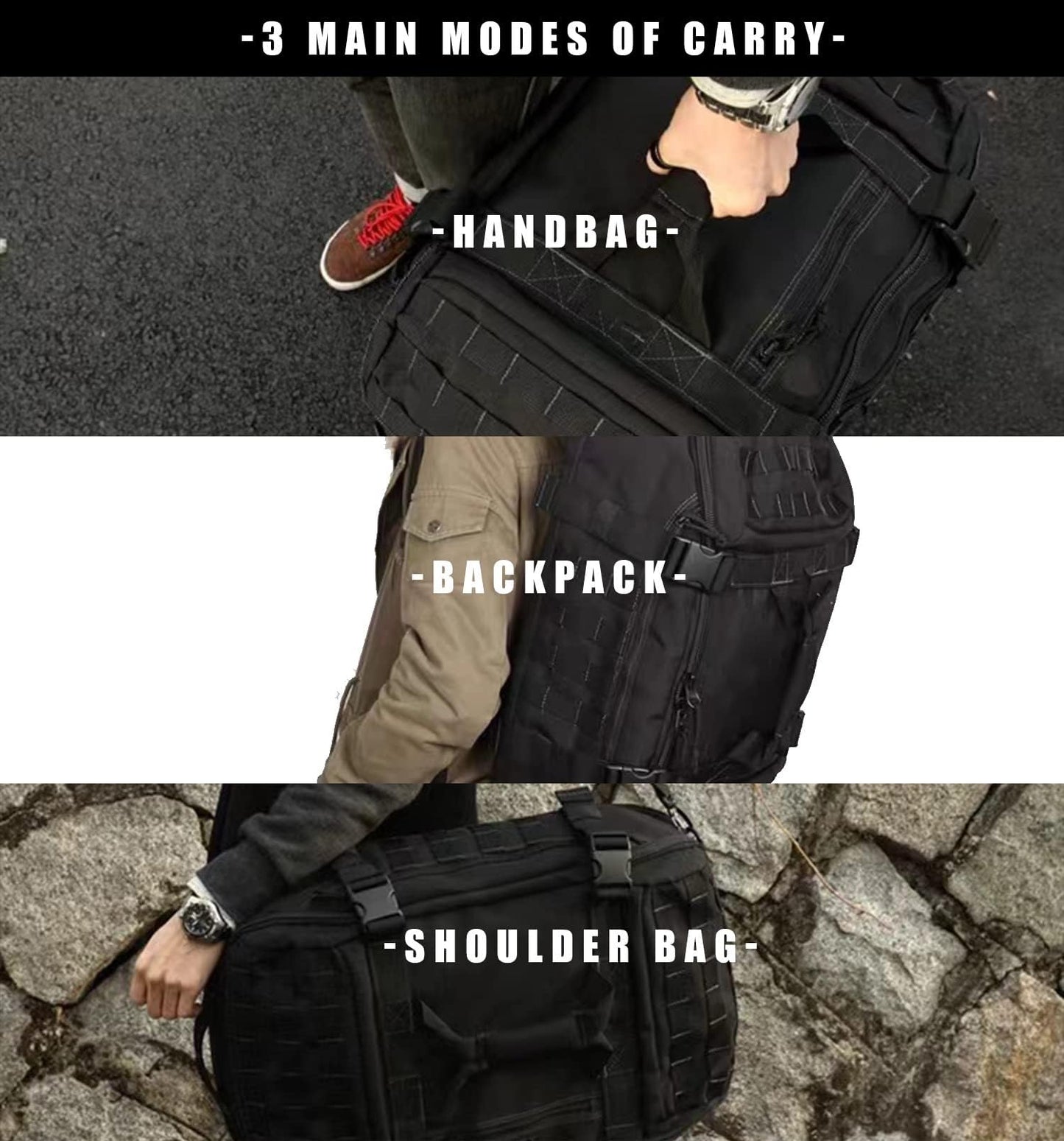 Miramrax Travel Duffle Bag Backpack for Men - Large Tactical Bags Weekender Gym Bag for Overnight Traveling Military Workout Deployment Sports (Green, 25L)