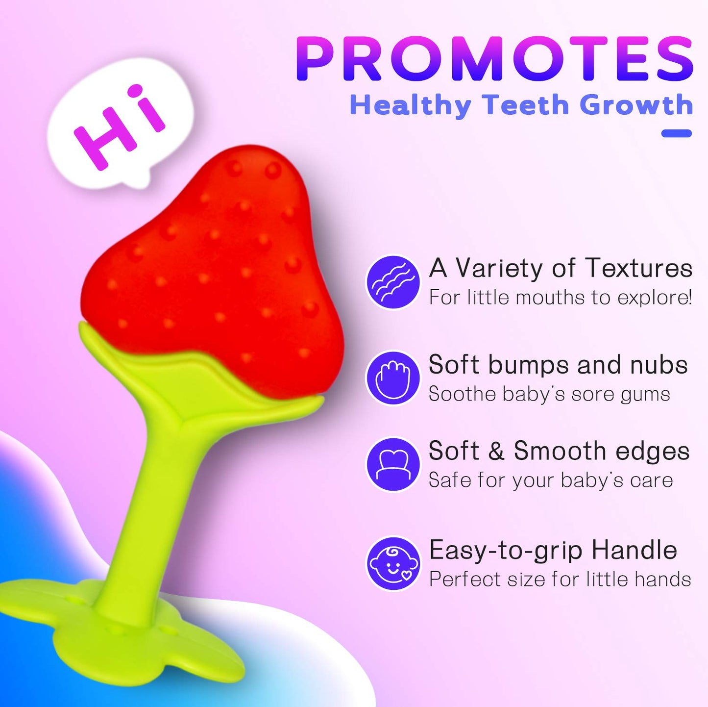 Teething Mittens for Baby (2 Pack) with Baby Teething Toys (3 Pack), Self Soothing Pain Relief Mitt, Silicone Teethers, BPA-Free, Natural Organic Freezer Safe for Infants and Toddlers