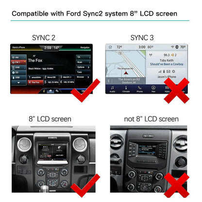 carultra Wireless Carplay Android Auto for Ford 2013-2015 Year with Sync2 System, Wireless Carplay Retrofit Kit Decoder, Support Navigation, Siri, Camera