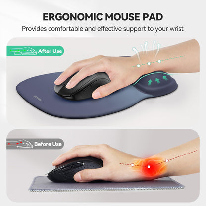 TECKNET Gel Mouse Pad with Wrist Rest, Ergonomic Office Mousepad with Wrist Support - Non-Slip & Smooth Surface Comfortable Desk Accessories Mat for Office, Gaming and Study - Gradient