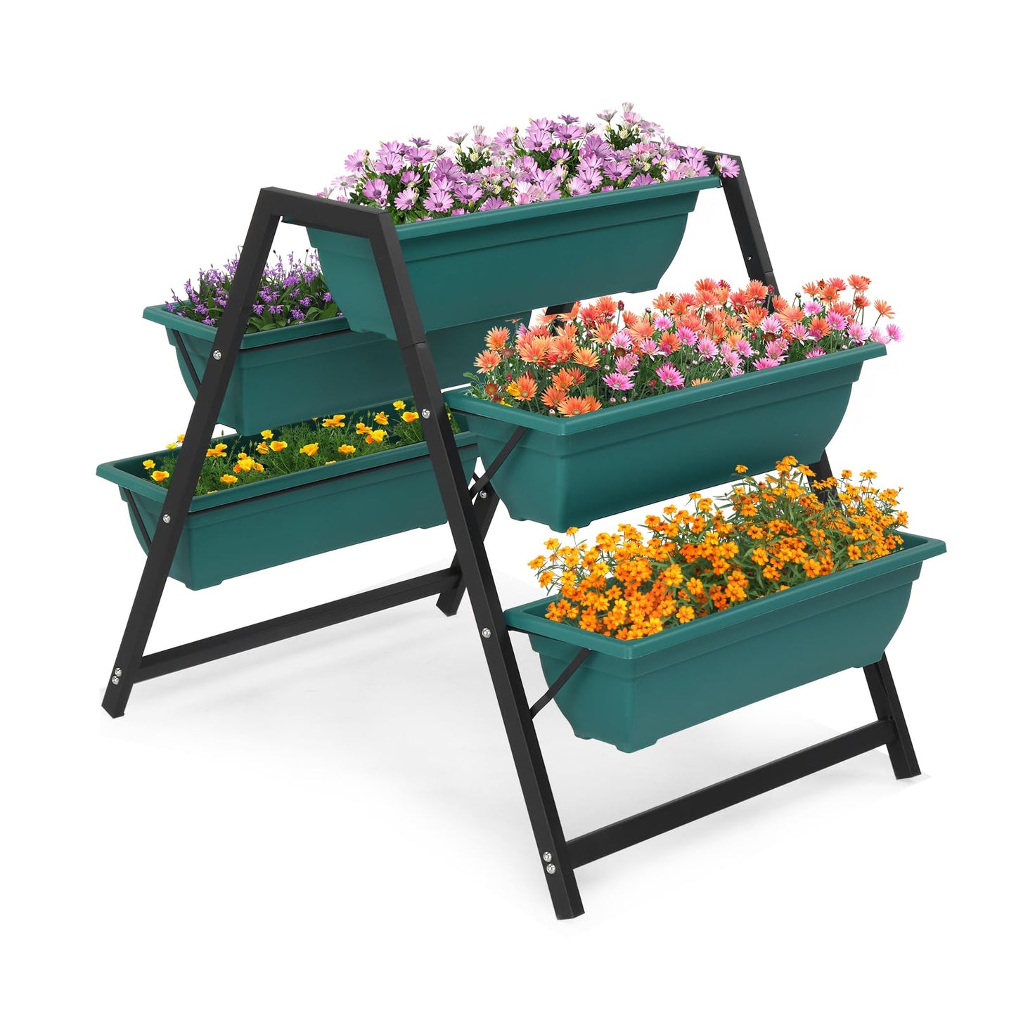 BLZIYUFZK Vertical Raised Garden Bed for Herbs, Flowers, or Vegetables in Patio Balcony Indoor OutdoorRaised，Garden Planter Bed, Tiered Planter Stand with 5 Boxes